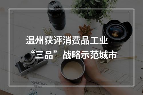 温州获评消费品工业 “三品”战略示范城市