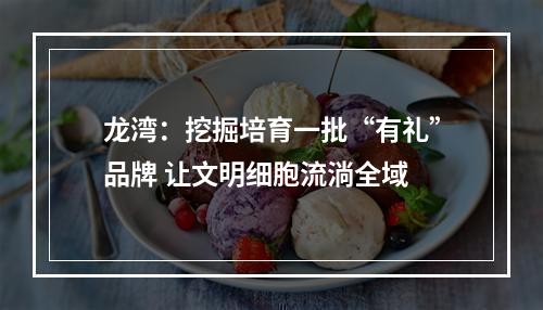 龙湾：挖掘培育一批“有礼”品牌 让文明细胞流淌全域