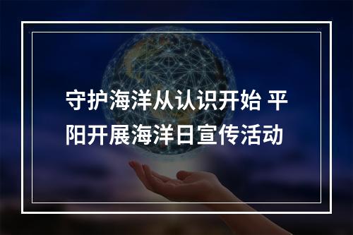 守护海洋从认识开始 平阳开展海洋日宣传活动