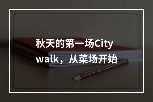 秋天的第一场Citywalk，从菜场开始