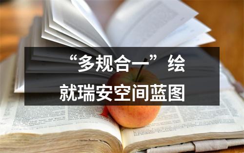 “多规合一”绘就瑞安空间蓝图