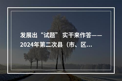 发展出“试题” 实干来作答——2024年第二次县（市、区）比看活动侧记