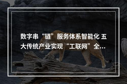 数字串“链”服务体系智能化 五大传统产业实现“工联网”全覆盖
