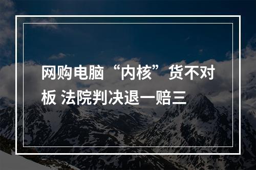 网购电脑“内核”货不对板 法院判决退一赔三