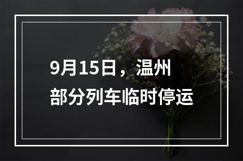 9月15日，温州部分列车临时停运