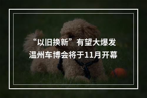 “以旧换新”有望大爆发 温州车博会将于11月开幕
