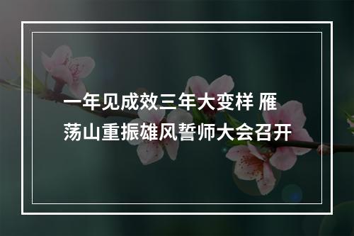 一年见成效三年大变样 雁荡山重振雄风誓师大会召开
