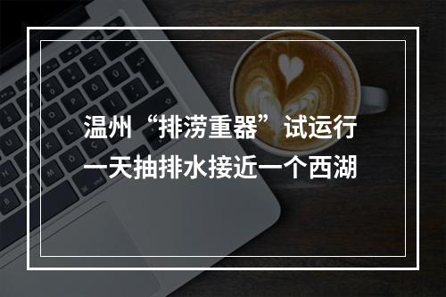 温州“排涝重器”试运行 一天抽排水接近一个西湖