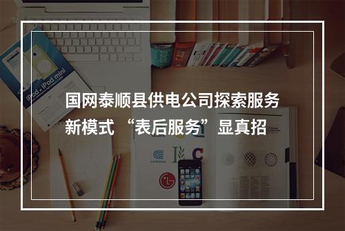 国网泰顺县供电公司探索服务新模式 “表后服务”显真招