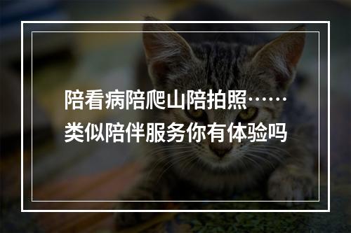 陪看病陪爬山陪拍照……类似陪伴服务你有体验吗