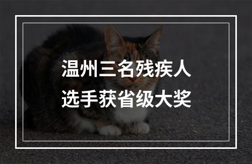 温州三名残疾人选手获省级大奖
