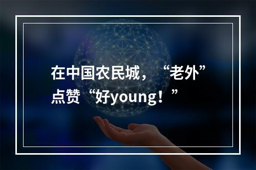 在中国农民城，“老外”点赞“好young！”