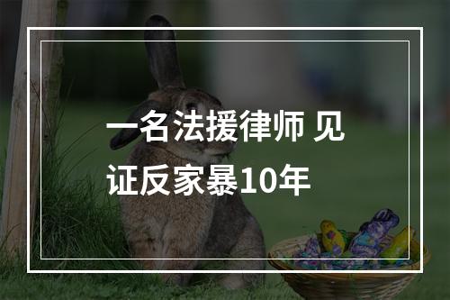 一名法援律师 见证反家暴10年