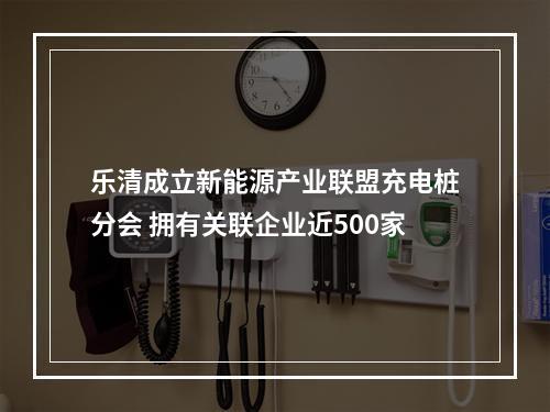 乐清成立新能源产业联盟充电桩分会 拥有关联企业近500家