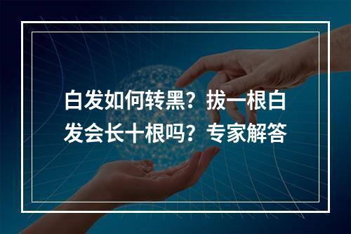 白发如何转黑？拔一根白发会长十根吗？专家解答