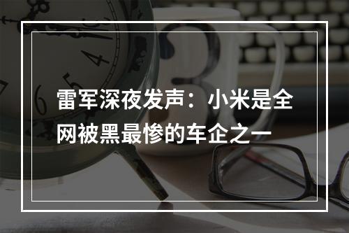 雷军深夜发声：小米是全网被黑最惨的车企之一