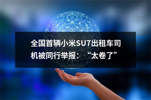 全国首辆小米SU7出租车司机被同行举报：“太卷了”