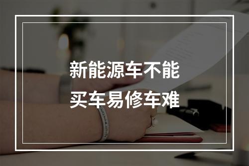 新能源车不能买车易修车难
