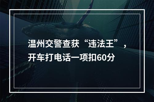 温州交警查获“违法王”，开车打电话一项扣60分