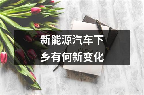 新能源汽车下乡有何新变化