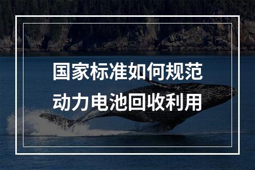 国家标准如何规范动力电池回收利用