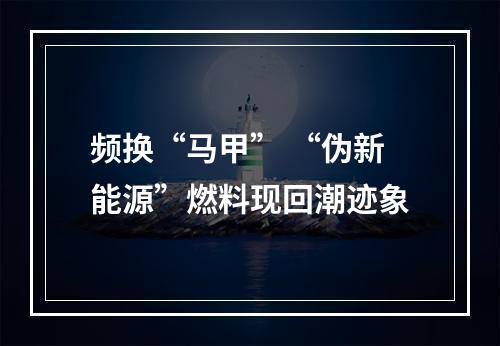 频换“马甲” “伪新能源”燃料现回潮迹象