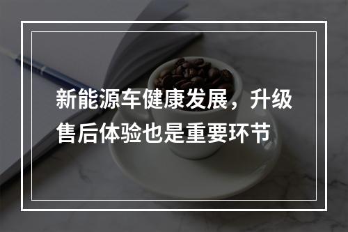新能源车健康发展，升级售后体验也是重要环节