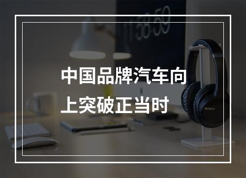 中国品牌汽车向上突破正当时