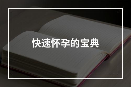快速怀孕的宝典