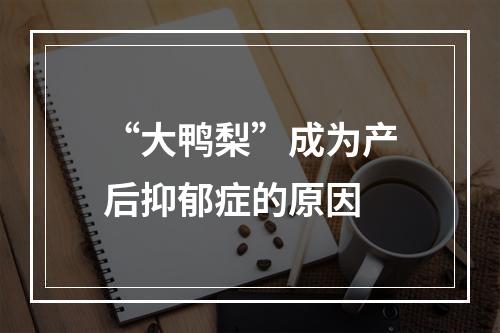 “大鸭梨”成为产后抑郁症的原因