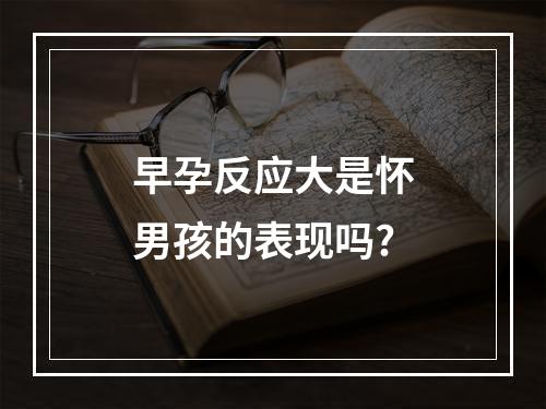 早孕反应大是怀男孩的表现吗?