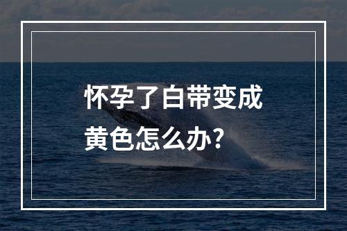 怀孕了白带变成黄色怎么办?