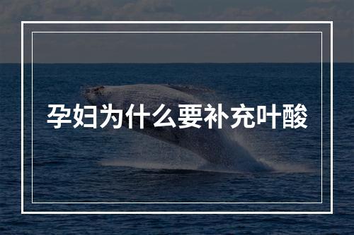孕妇为什么要补充叶酸