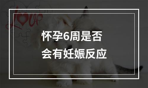 怀孕6周是否会有妊娠反应