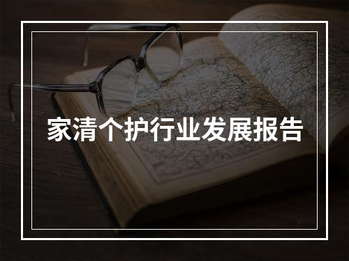 家清个护行业发展报告