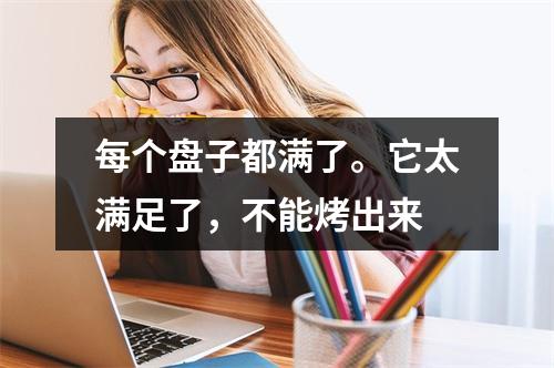 每个盘子都满了。它太满足了，不能烤出来