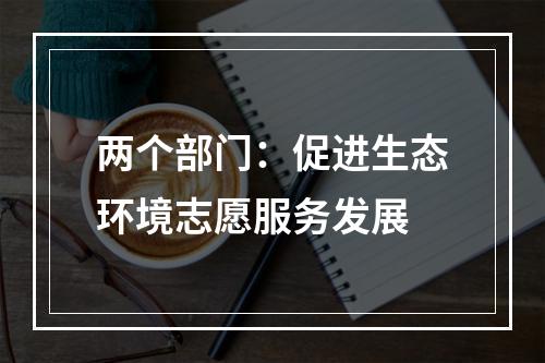 两个部门：促进生态环境志愿服务发展