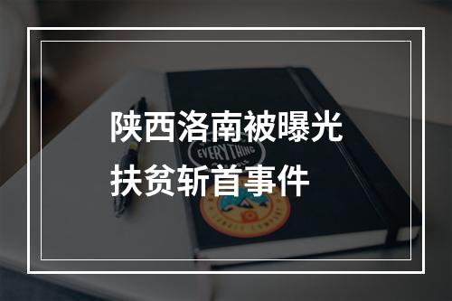 陕西洛南被曝光扶贫斩首事件