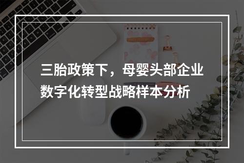 三胎政策下，母婴头部企业数字化转型战略样本分析