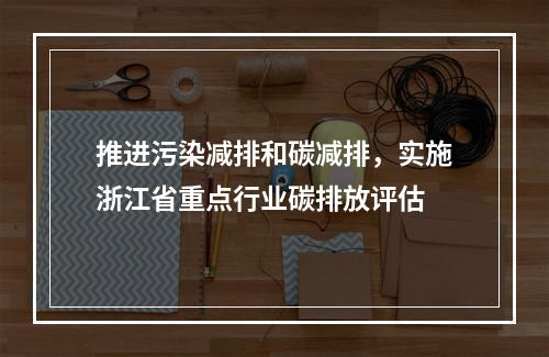 推进污染减排和碳减排，实施浙江省重点行业碳排放评估