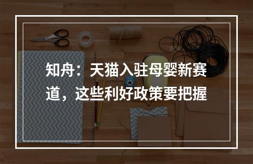 知舟：天猫入驻母婴新赛道，这些利好政策要把握