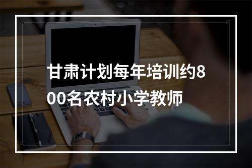 甘肃计划每年培训约800名农村小学教师