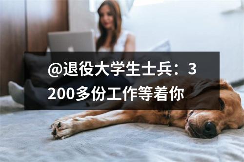 @退役大学生士兵：3200多份工作等着你