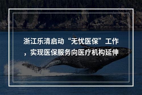 浙江乐清启动“无忧医保”工作，实现医保服务向医疗机构延伸
