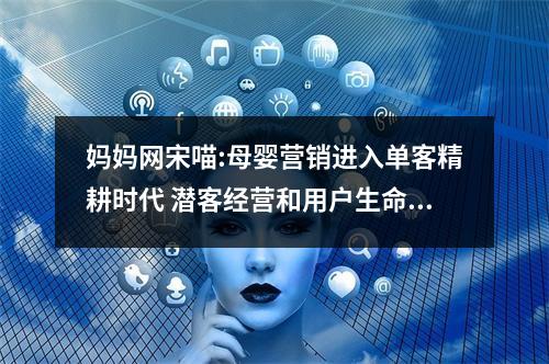 妈妈网宋喵:母婴营销进入单客精耕时代 潜客经营和用户生命周期管理成关键