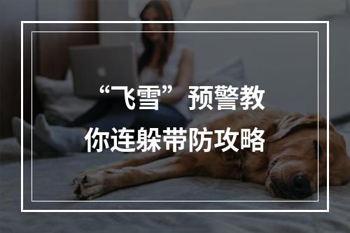 “飞雪”预警教你连躲带防攻略