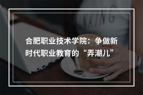 合肥职业技术学院：争做新时代职业教育的“弄潮儿”