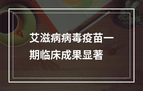 艾滋病病毒疫苗一期临床成果显著