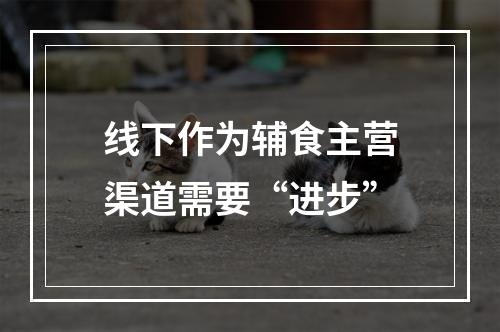 线下作为辅食主营渠道需要“进步”