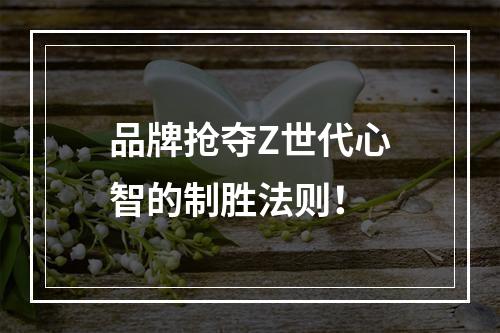 品牌抢夺Z世代心智的制胜法则！